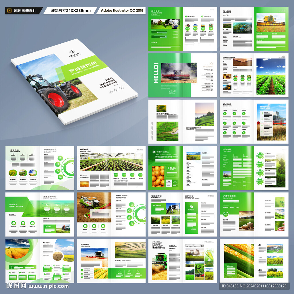 农业科技画农业画册农业画册模板