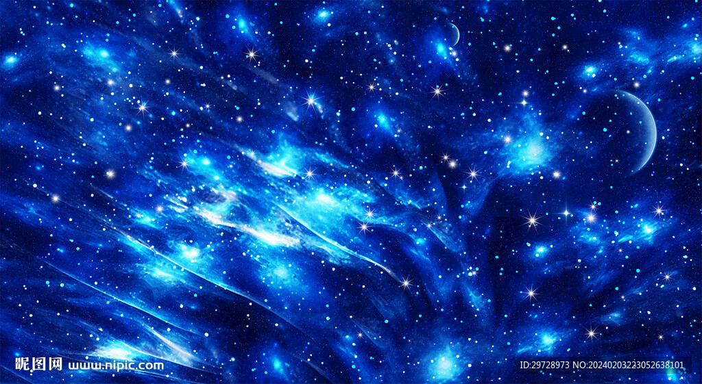 蓝色星空背景图