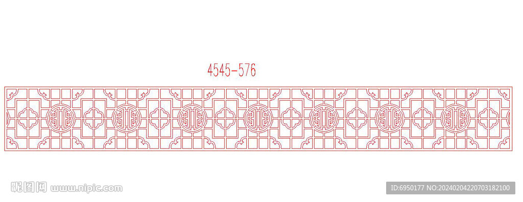 仿古镂空寿字花格精雕图灰度图