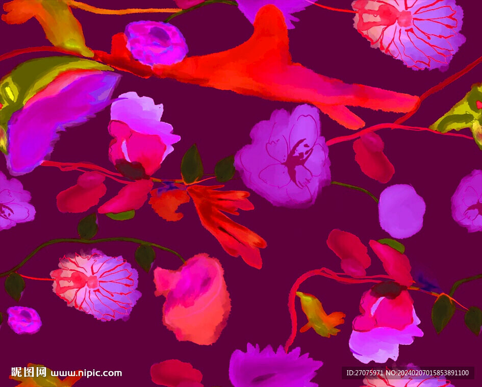 油画花