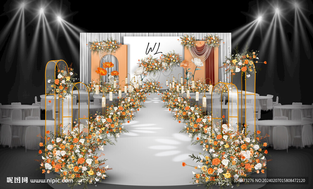橙色婚礼舞台