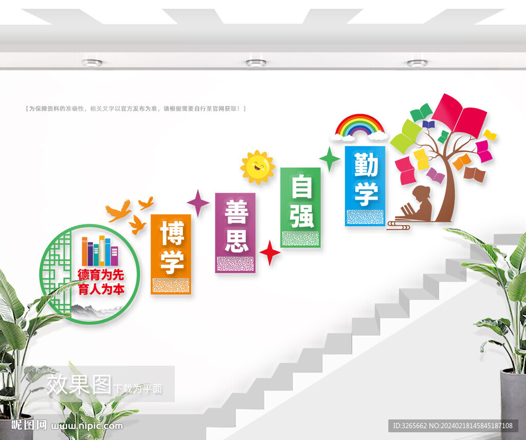 校园楼梯间文化墙图片