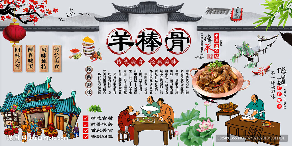 羊棒骨背景墙