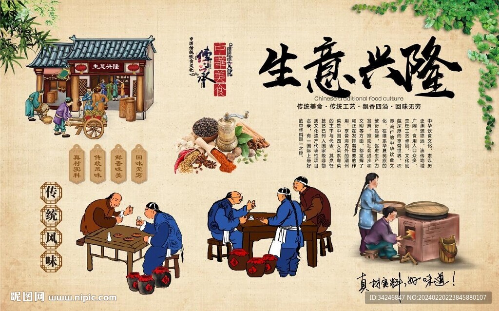 饭店生意兴隆背景