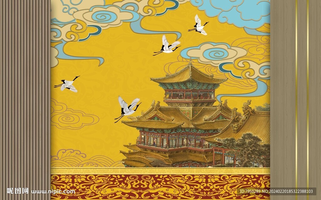 新中式背景墙 
