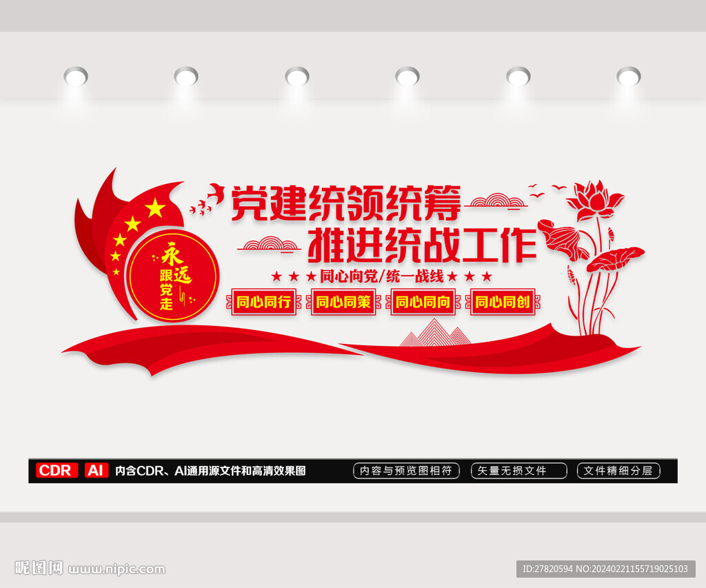 党建统领统筹文化墙