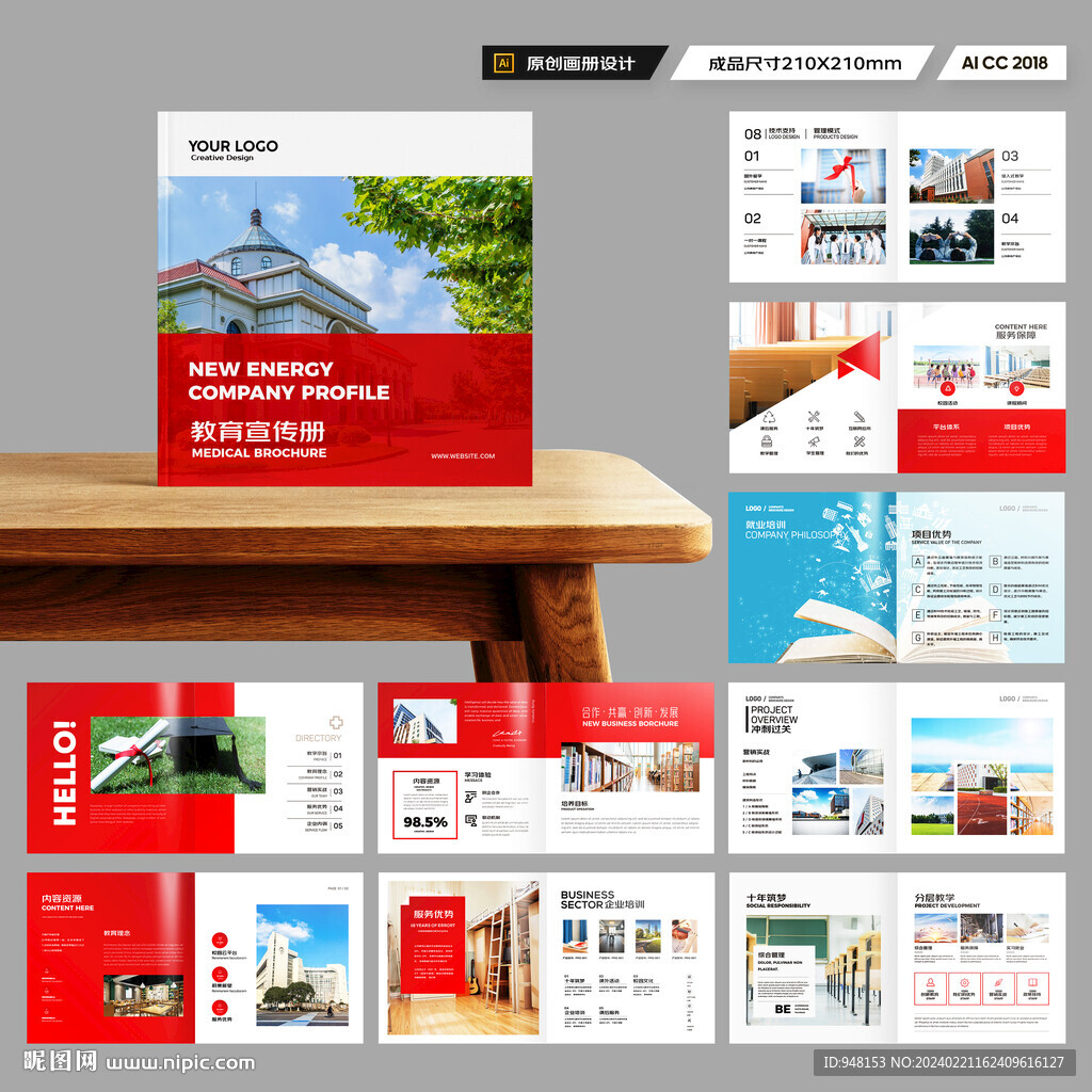 方形英语培训画册