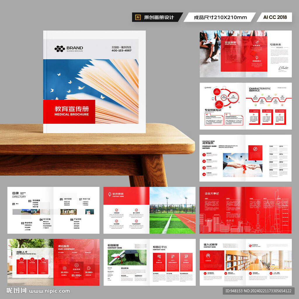 方形教育宣传册