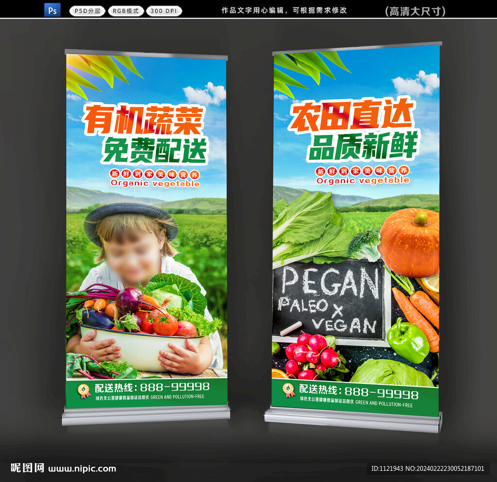 蔬菜店易拉宝