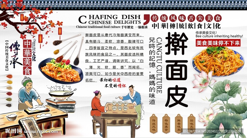 擀面皮背景墙