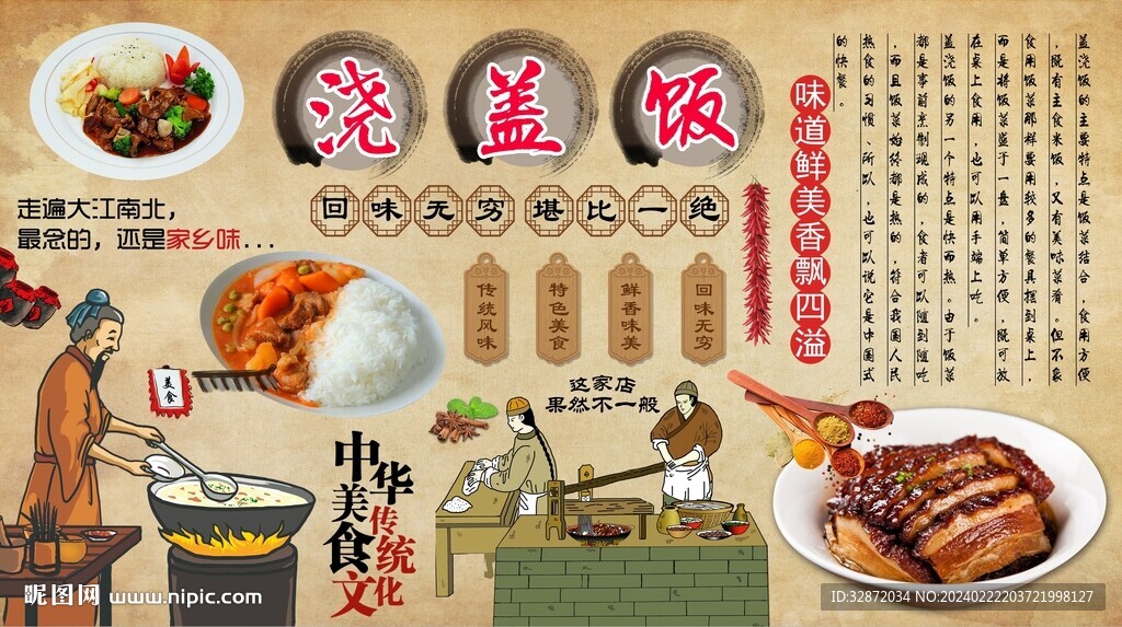 盖浇饭背景墙