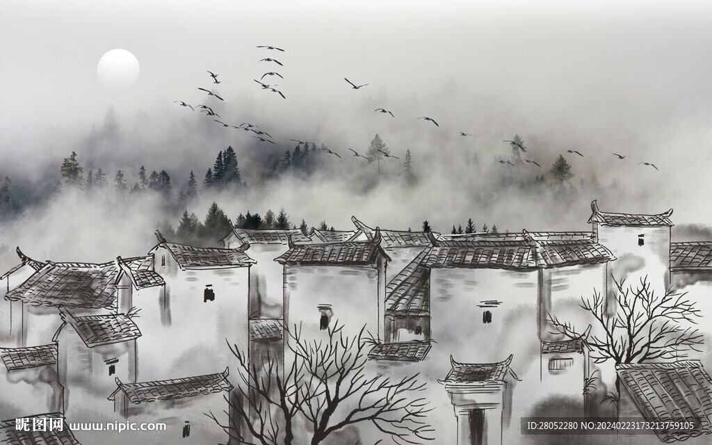 新中式背景墙