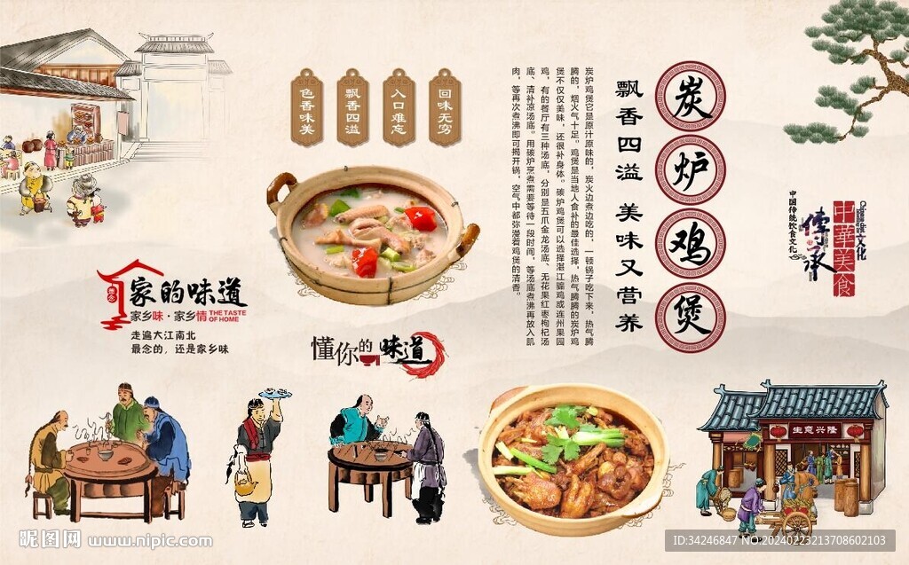 炭炉鸡煲