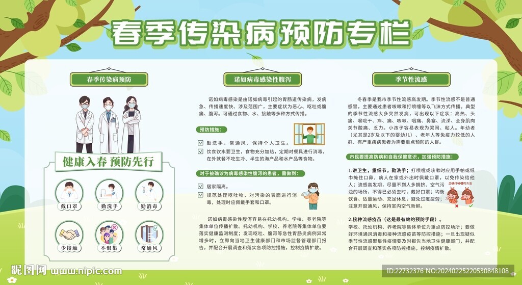 春季传染病预防健康教育宣传栏