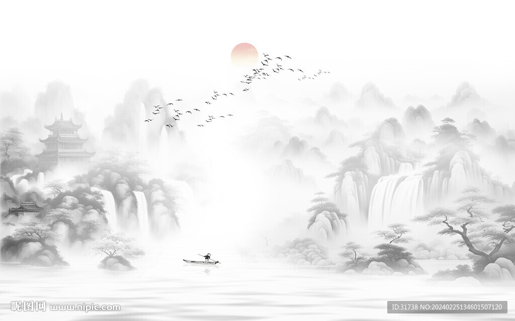 水墨山水图
