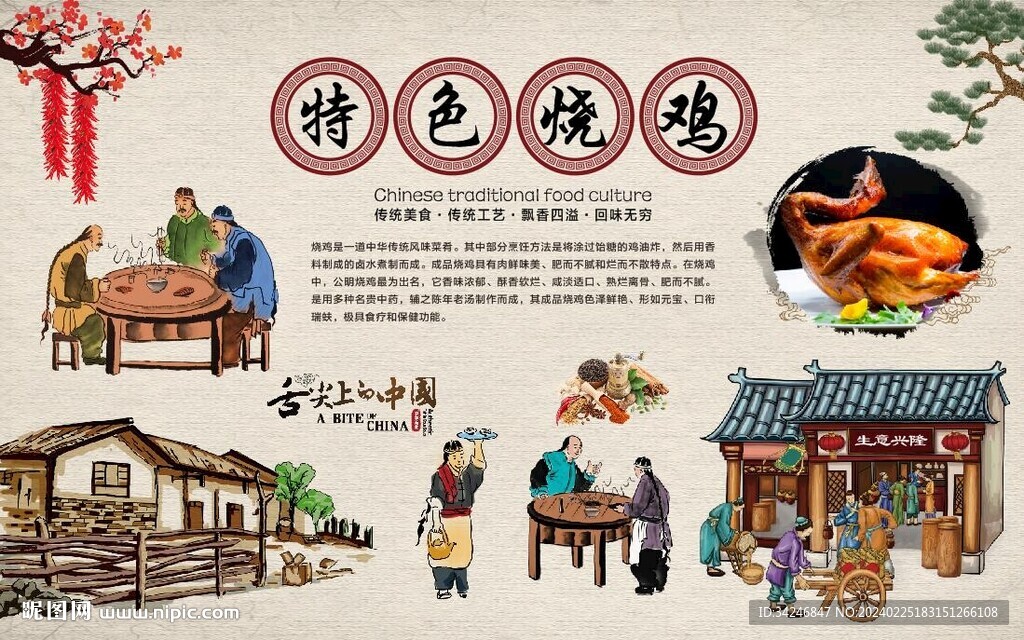 烧鸡背景墙