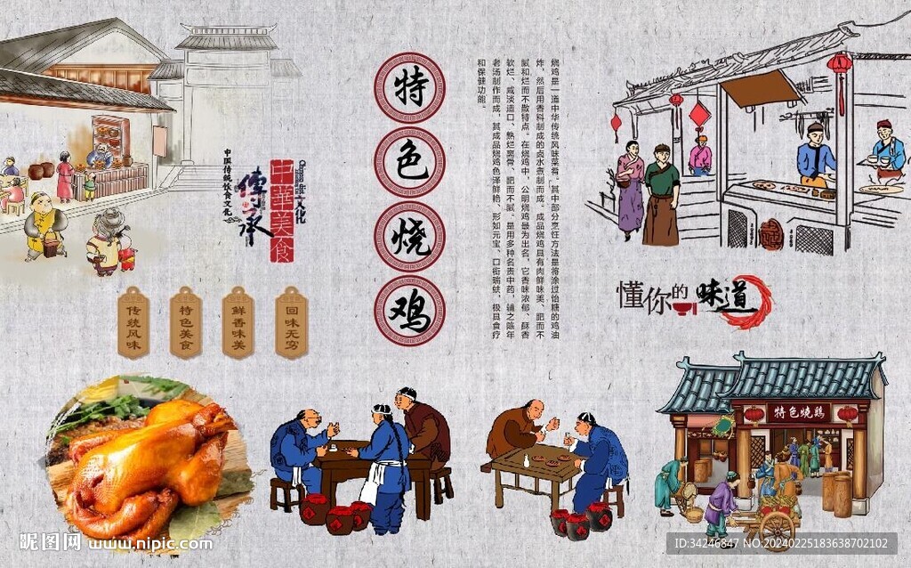 烧鸡背景墙