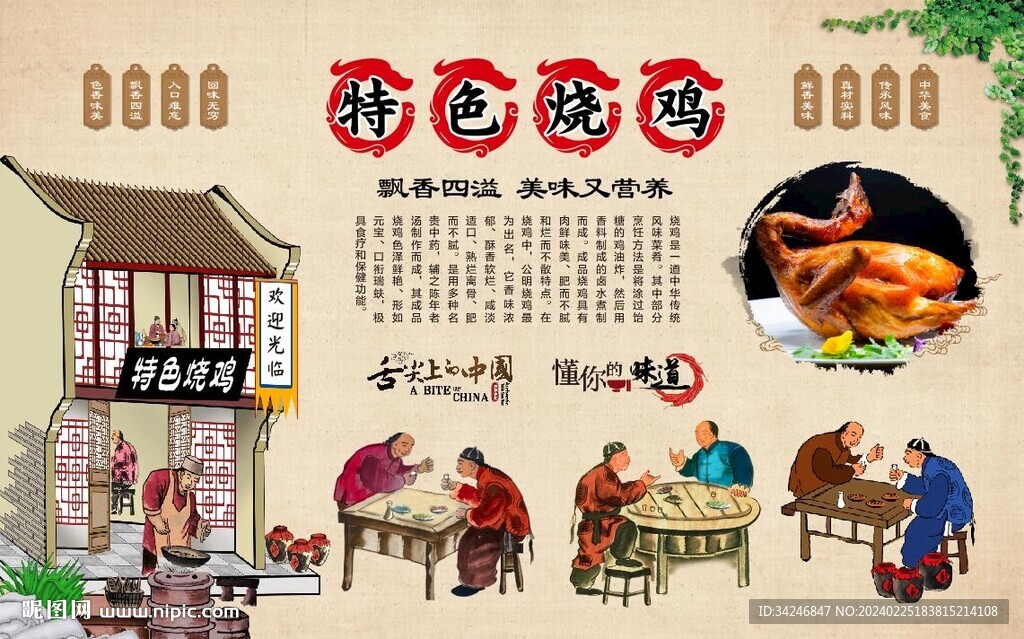 烧鸡背景墙