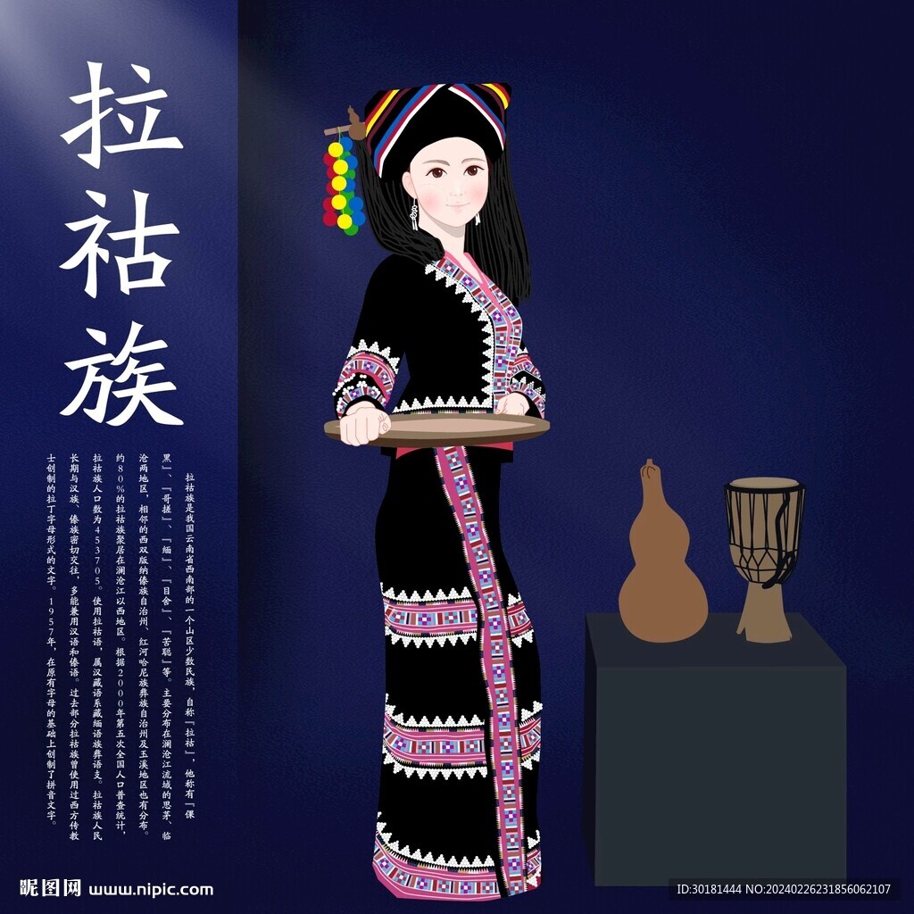 卡通拉祜族人物