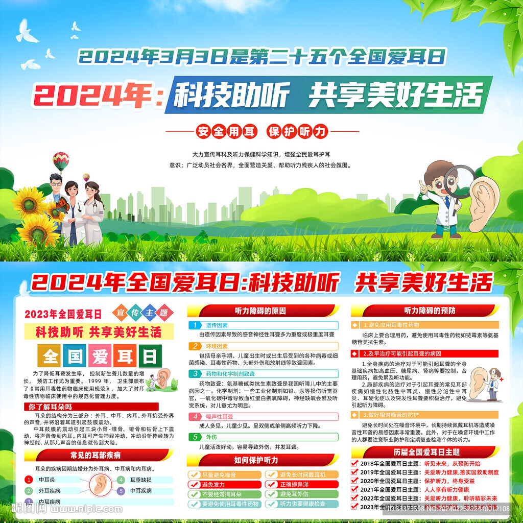 全国爱耳日知识展板