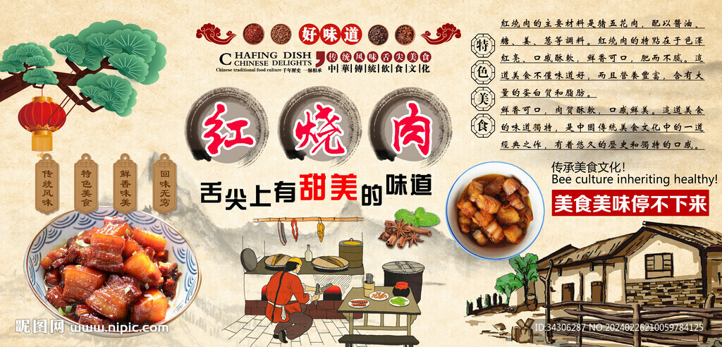 红烧肉背景墙
