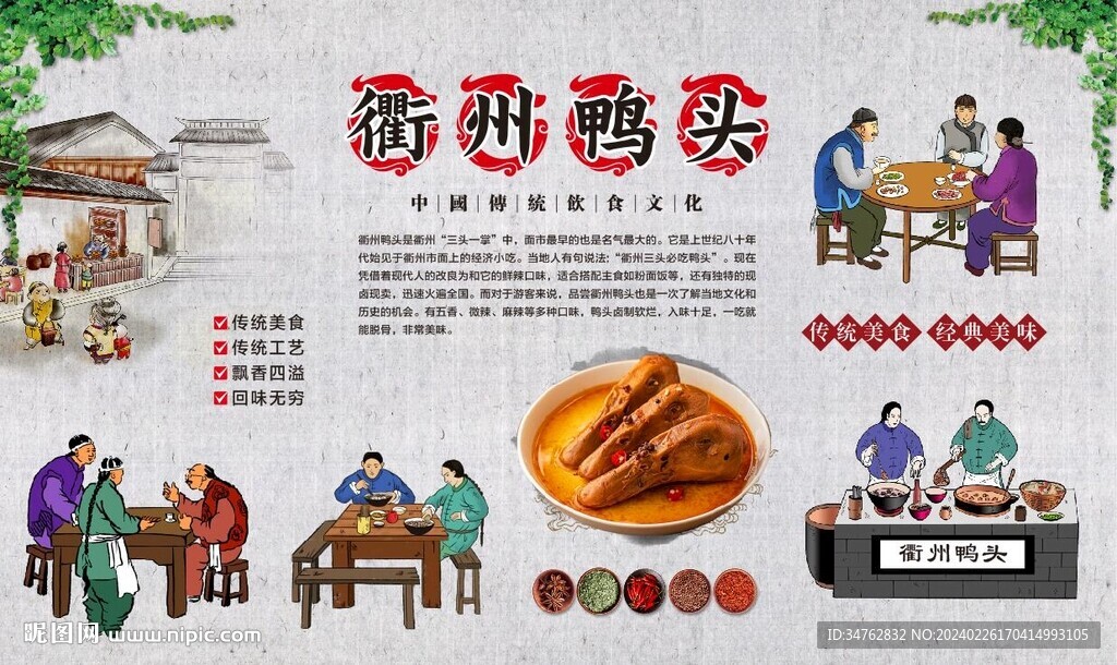 衢州鸭头背景