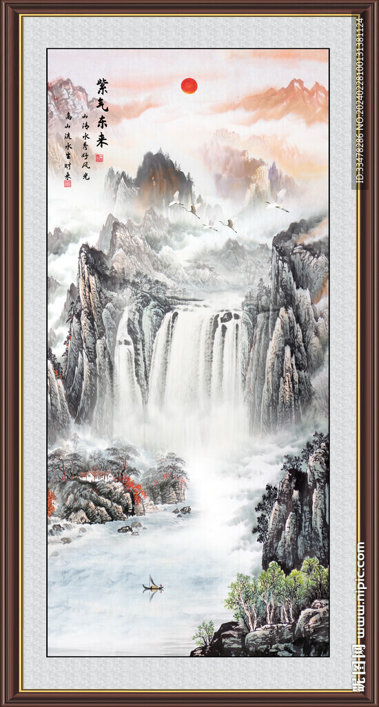 竖幅山水画