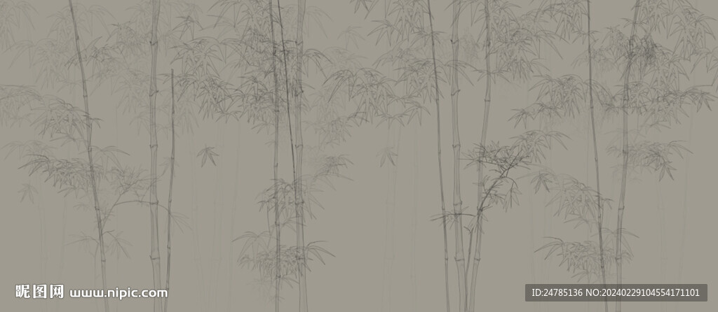 水墨竹子手绘
