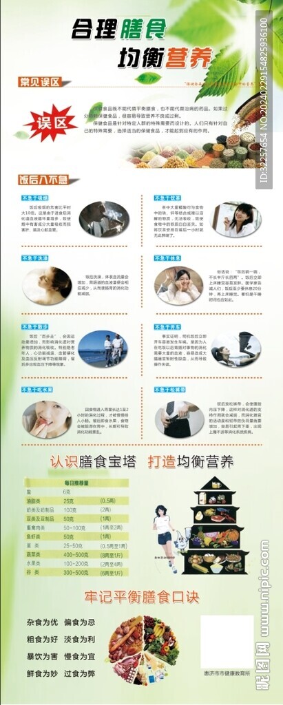 合理膳食 展架