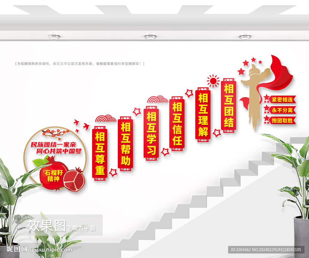 民族团结楼道文化墙图片
