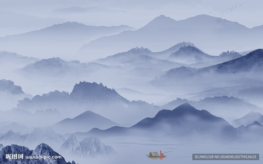 大气 新中式山水图 TIF分层