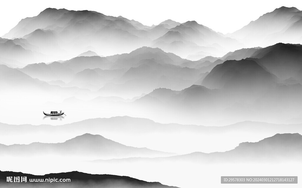 奢雅 灰色山水新图 TIF分层