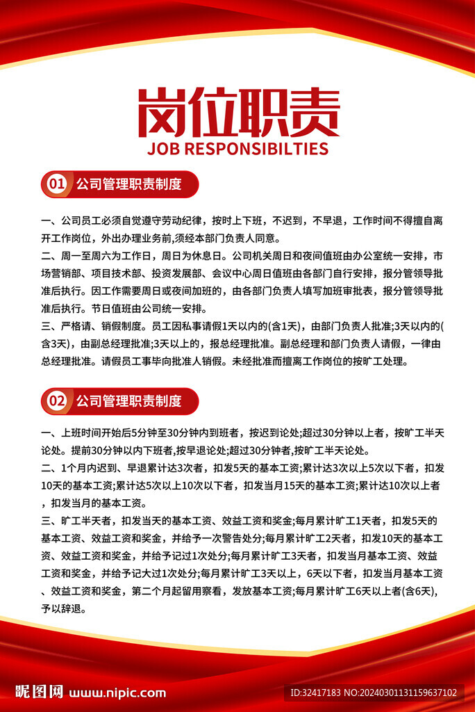 岗位职责海报
