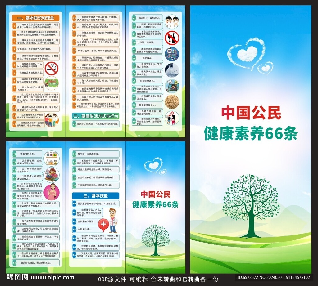 中国公民健康素养66条三折页