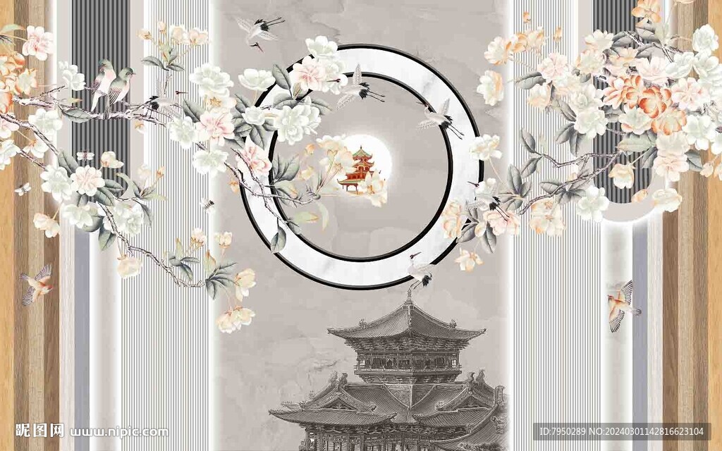 中式背景墙 