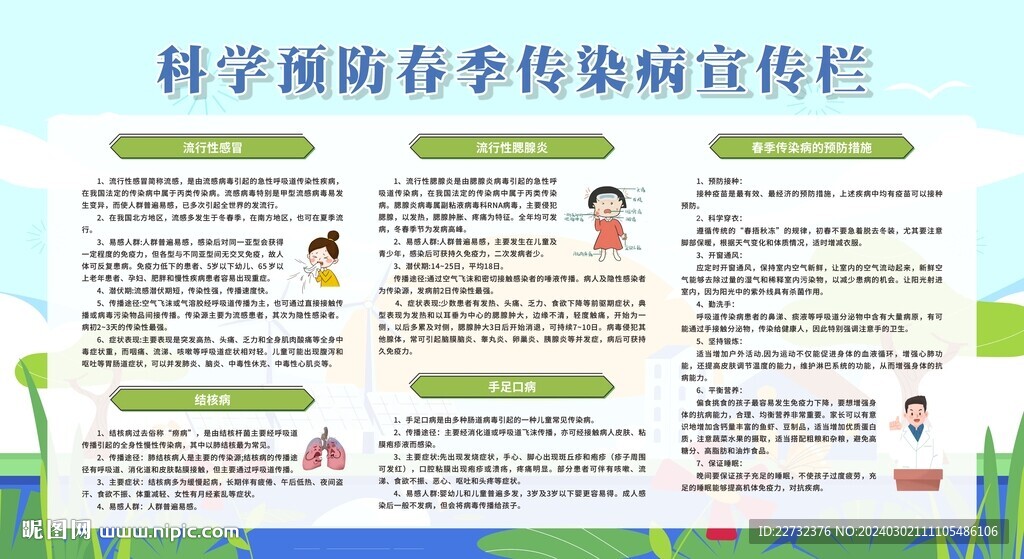 春季传染病预防健康教育宣传栏