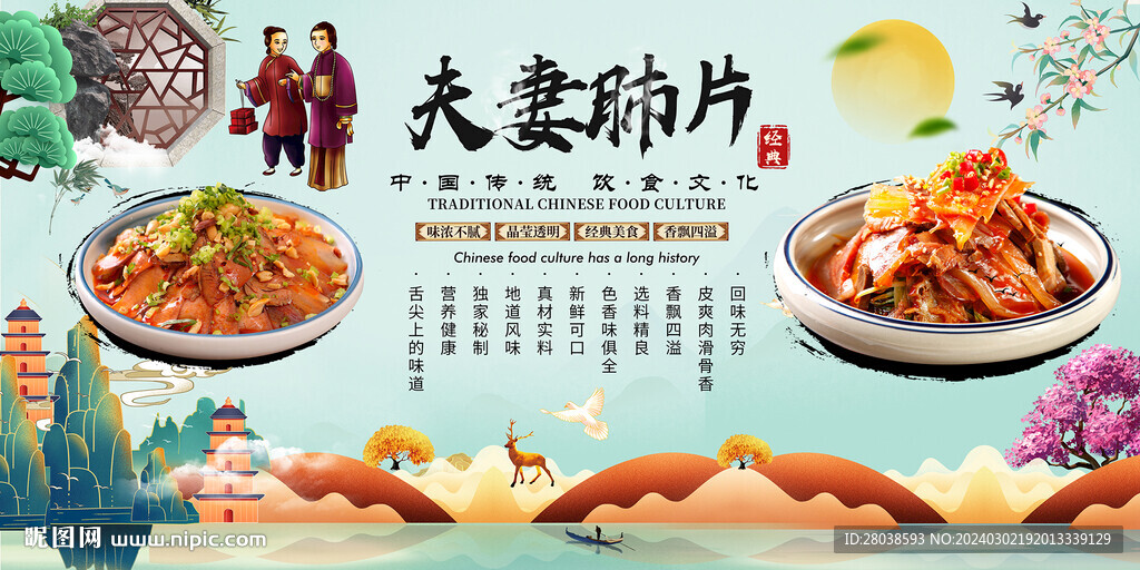 夫妻肺片背景墙