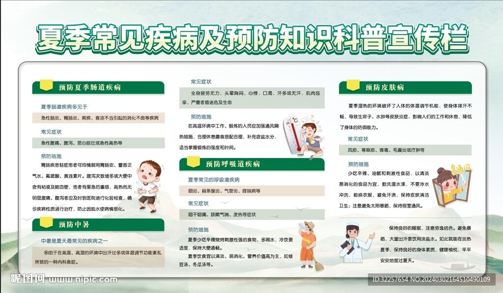 夏季疾病预防宣传栏