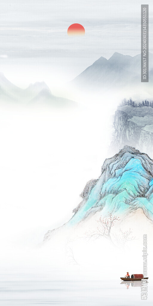 大气 爆款山水玄关 TiF分层