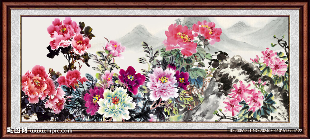 国画牡丹 