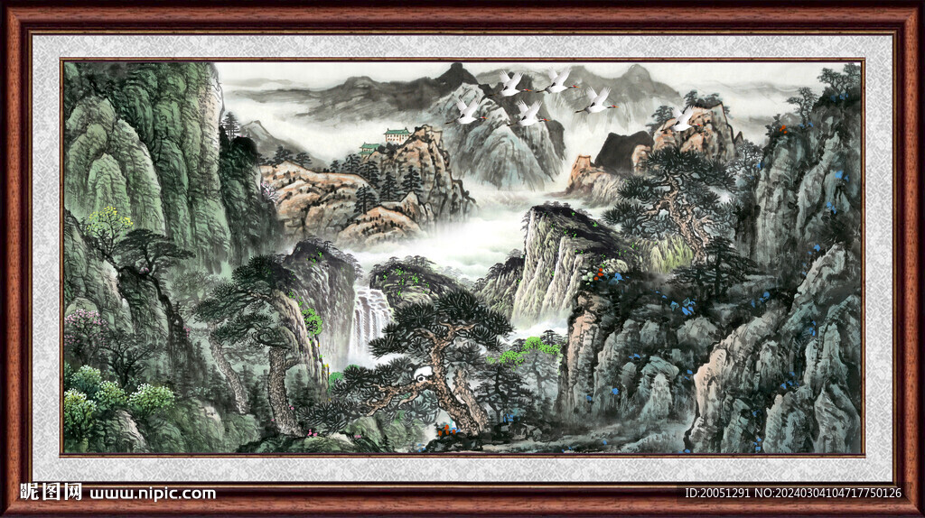 巨幅山水国画 