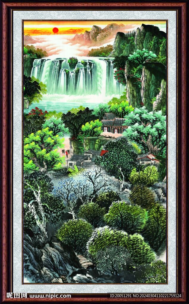巨幅山水国画 