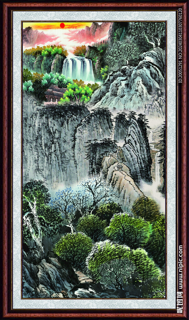 竖幅山水画