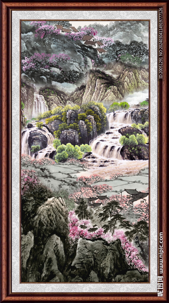 竖幅山水画