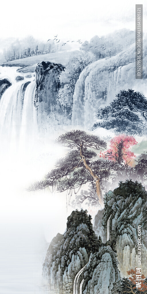 现代 高端山水玄关 TIF分层