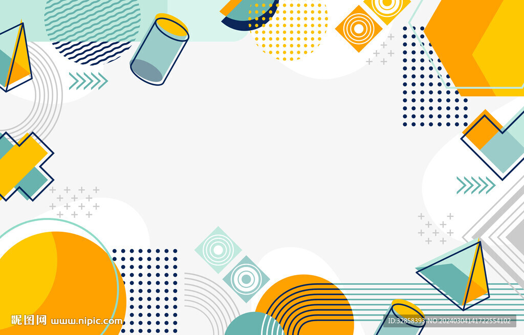卡通几何插画背景