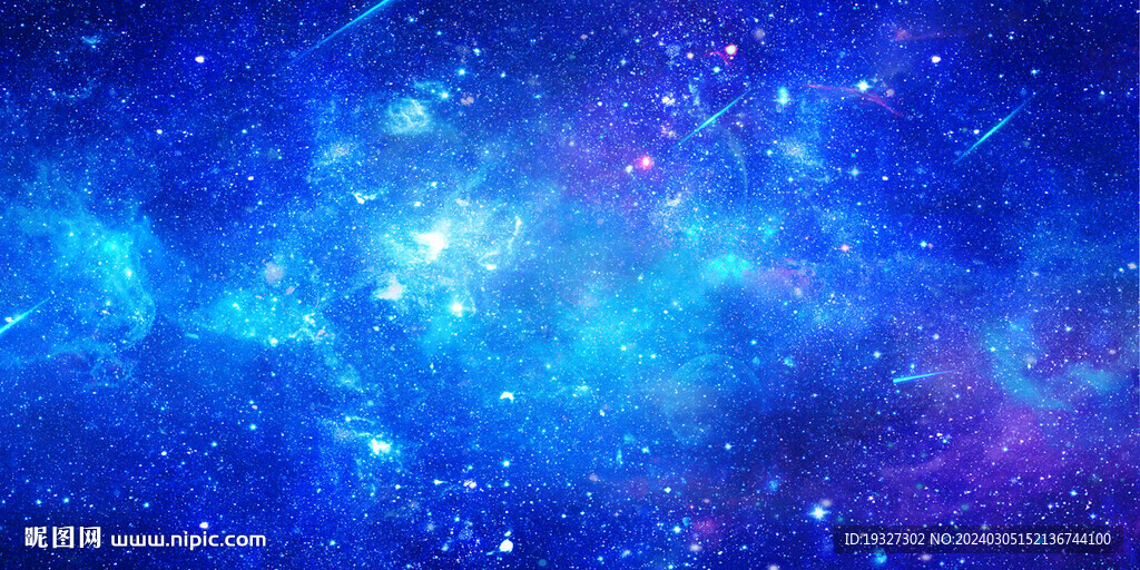 蓝色璀璨星空 太空图