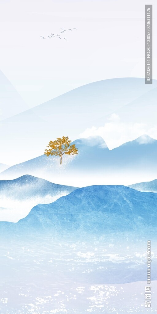 大气 高端山水玄关 TIF分层