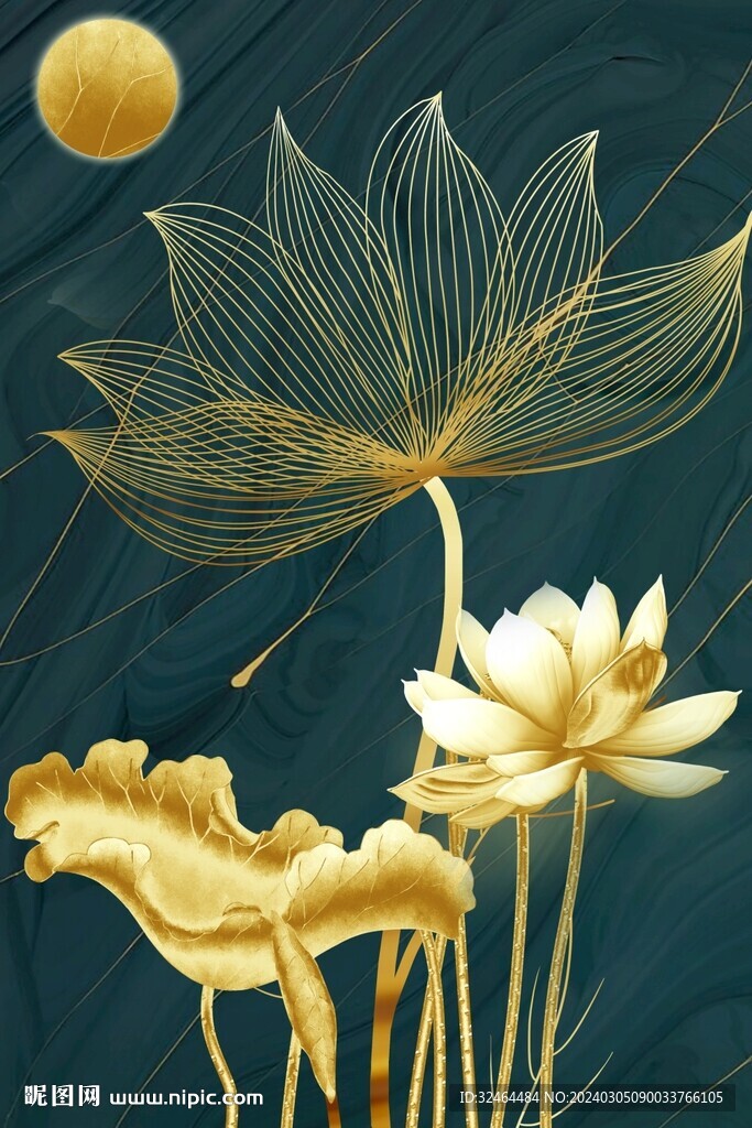 荷花装饰画