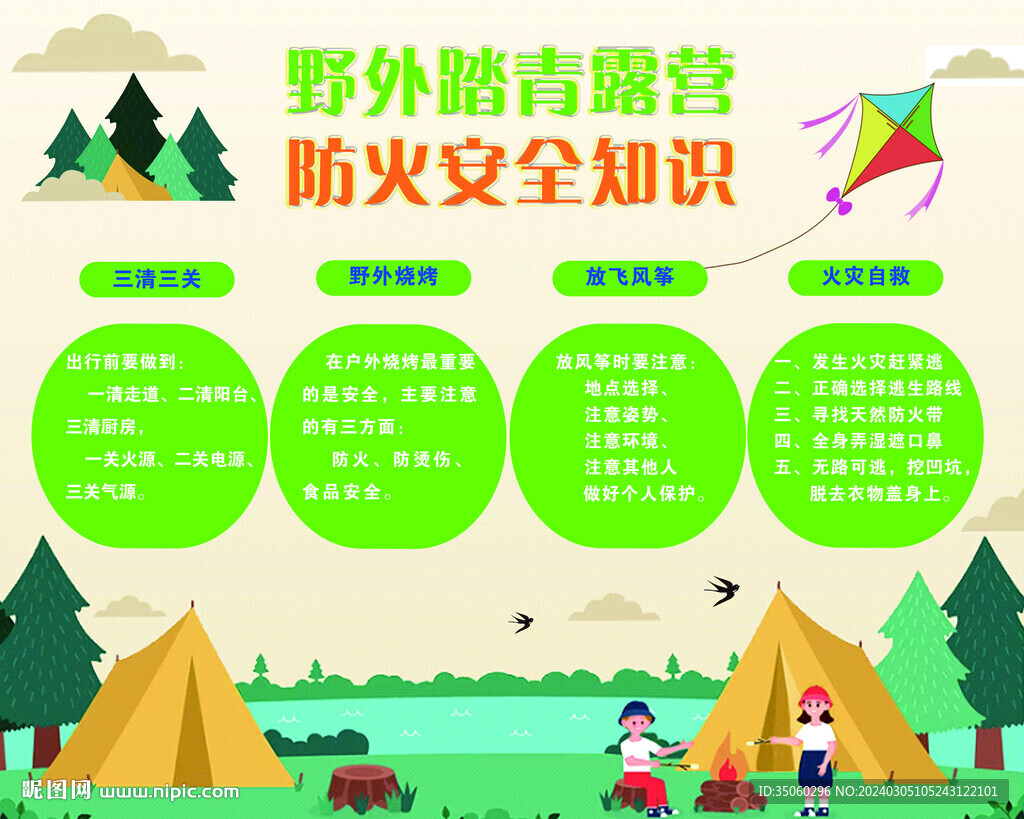 野外踏青露营 防火安全知识